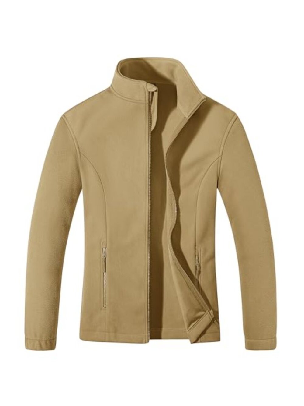 Women's Fleece Jacket Zip Up Lightweight Warm Long Sleeve Coat with Pockets